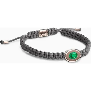 Náramek Korbička Šperky Náramek Summer 016 - Smaragd, látka šedá