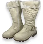 Linshi Dívčí béžové zimní kozačky 01 Barva: Béžová, Velikost: 33