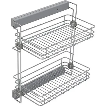 Nábytkové kování VIBO boční police, 2patra, celovýsuv (VIBO boční police, 2patra, celovýsuv)