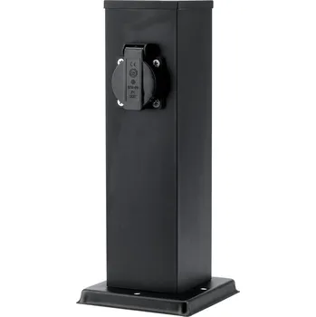 Elektrická zásuvka Lumiled Iberi venkovní elektrický sloupek 230 V 2 zásuvky černý