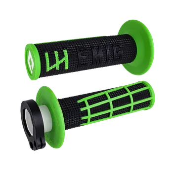 grip a Motokrosové rukojeti - gripy ODI EMIG V2 2.0 LOCK-ON pro 2-takty/4-takty, barva černá/zelená (Rukojeti na řidítka, ručky na moto )