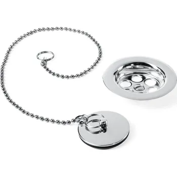 Vodovodní baterie TRES Souprava příslušenství pro umyvadlovou, bidetovou a dřezovou baterii O&nbsp;70&nbsp;mm řetízek 420&nbsp;mm TRES-03474601