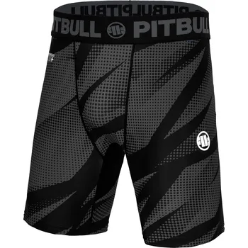 PitBull West Coast - pánské kompresní šortky DOT CAMO 2 šedý melír 3XL