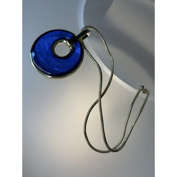 Náhrdelník Náhrdelník Dublon zlatý s modrým kruhem