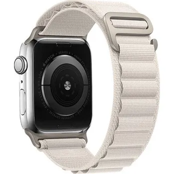 MůjMiBand.cz Alpský tah tkaný nylonový řemínek pro Apple Watch 38mm/40mm/41mm/42mm Barva: hvězdně bílá