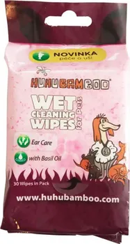 Kosmetika pro psa Huhubamboo čistící ubrousky na uši 30 ks