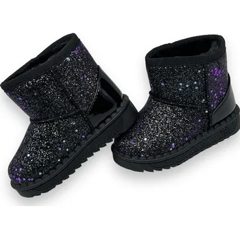 Dívčí zimní obuv Fashion Dívčí černé sněhule Barva: Černá, Velikost: 34