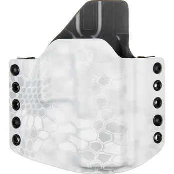 Příslušenství pro sportovní střelbu RH Holsters OWB - Glock 19/23/32 - Glock 19X/45 - vnější kydexové pouzdro - poloviční sweatguard - kryptek yeti/tmavě šedá Pouzdro je pro: Levák