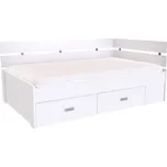 Nábytek Mikulík Zvýšené franc. lůžko AMÉLIE se 2 zvýšenými čely - bílý lesk, antracit, aj. ROZMĚR: (š/v/d) 126 x 88 x 205 cm