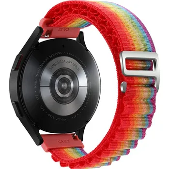 Příslušenství k chytrým hodinkám Alpský tah nylonový provlékací řemínek 18mm pro hodinky Samsung / Huawei / Xiaomi / Garmin Barva: Duha
