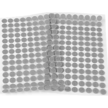 Zip Suchý zip, samolep. kolečka, 10mm, ŠEDÁ, 63 párů/bal