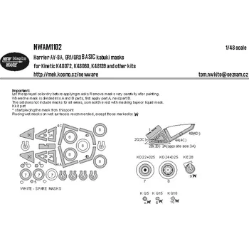 Plastikový model New Ware 1/48 Mask Harrier AV-8A, GR1/GR3 BASIC (KIN)