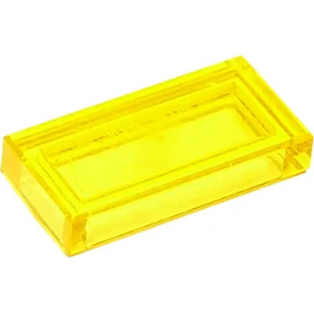 Stavebnice LEGO 3069b Trans-Yellow Tile 1 x 2 with Groove (Průhledná žlutá dlaždice 1 x 2 s drážkou)