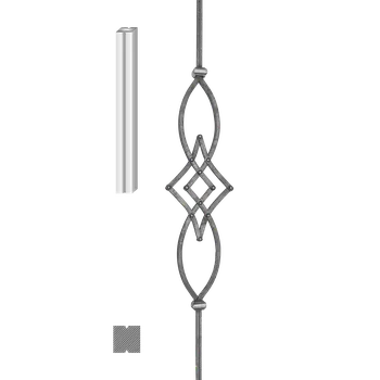 Tyč 12 x 12 mm, 970 x 170 mm