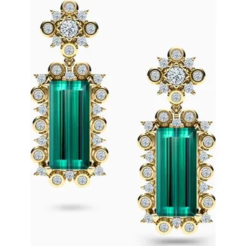 Náušnice Korbička Šperky Náušnice 041 - Turmalíny, diamanty&nbsp;SI1/E -bílé zlato/žluté zlato/červené zlato