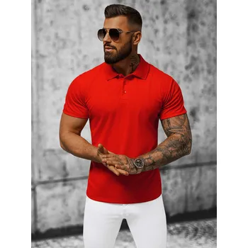 Pánské tričko Ozonee Pánské tričko s límečkem Thyme červená XXL