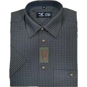 Pánská košile Luko Myslivecká košile s výšivkou jelen - krátký rukáv - 104116 - Velikost 40