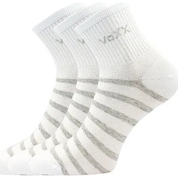Dámské oblečení VOXX Ponožky dámské BOXANA letní pruhované BÍLÉ (3 páry) 39-42 120104