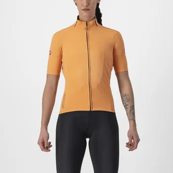 cyklistický dres CASTELLI Cyklistický dres s krátkým rukávem - PERFETTO ROS 2 W WIND - oranžová