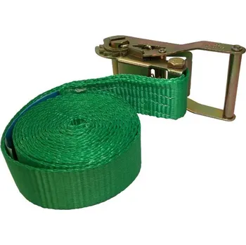 Upínací popruh E-myslivost Kurt račnový 4m x 35mm zelený - vysoká pevnost