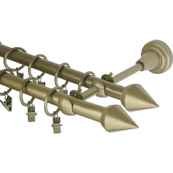 Garnýž Garnýž kovová 460 cm dvouřadá - dvojitá 16 hrot double zlatá antik