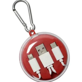 Sluchátka Sluchátka s univerzálním nabíjecím kabelem LISTEN & CHARGE, červená