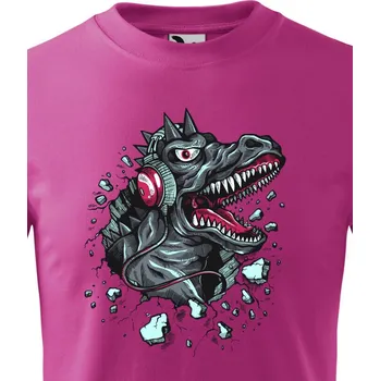 Chlapecké oblečení Dětské tričko Dino sluchátka, Barva Purpurová, Velikost 122 cm/6 roků, Canvas Dětské tričko Bezvatriko.cz 1970