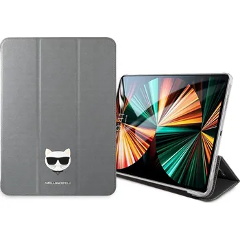 Příslušenství pro tablet Karl Lagerfeld Choupette Head Saffiano Pouzdro pro iPad Pro 12.9 (2021/2022) stříbrná