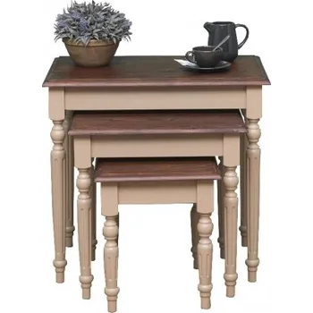 Konferenční stolek Set odkládacích stolků Percy 80 - béžová/hnědá