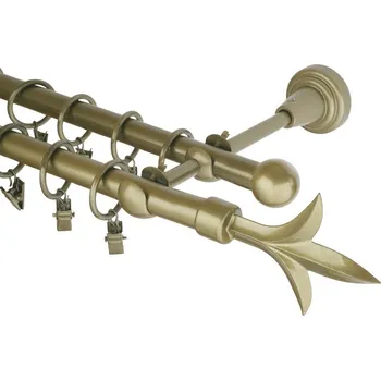 Garnýž Garnýž kovová 460 cm dvouřadá - dvojitá 16 lilie zlatá antik