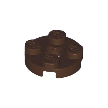 Dětské zboží 4032 Dark Brown Plate, Round 2 x 2 with Axle Hole (Tmavě hnědá deska, kulatá 2 x 2 s otvorem pro nápravu)