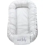 ENIE BABY hnízdečko do postýlky SATINE Grey Leaves