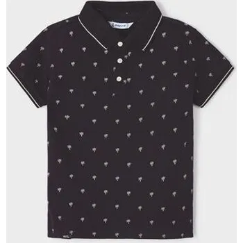 dětské tričko s límečkem černé se vzorečkem Mayoral 3150-28 velikost 104