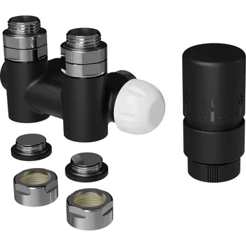 Isan 143R termostatická sada rohová středová pro kombinované zapojení pravá černá mat O39SWCR143