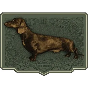 samolepka Bad Badger Samolepka s mysliveckým motivem - jezevčík hladkosrstý