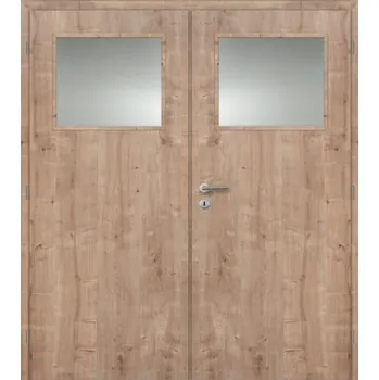 Interiérové dveře Vnitřní dveře 160 cm DOORNITE sklo 1/3 dvoukřídlé laminované