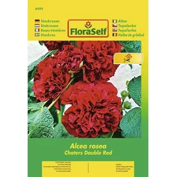 Semeno Topolovka Chaters Double Red 'Alcea rosea' květinová semena FloraSelf