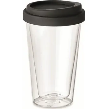 Termohrnek Vysoká borosolikátová sklenka - BIELO TUMBLER, černá