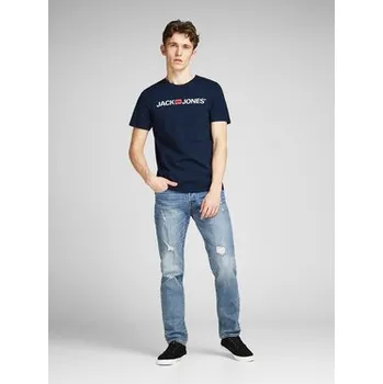 Pánské tričko Jack & Jones T-Shirt Corp Logo 12137126 Tmavomodrá Slim Fit S