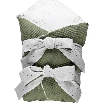 Zavinovačka ENIE BABY péřová zavinovačka VAFLOVÁ 80x80cm Khaki/Bílá