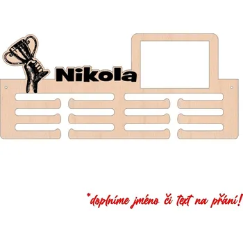 věšák na medaile VypálímTi.cz Dřevěný věšák na medaile - Uni Přidat jméno