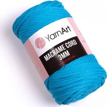Galanterie YarnArt Macrame Cord 3mm Barva: Macrame Cord 3mm 763 tyrkys +doprava zdarma při nákupu nad 1990 Kč+dárek zdarma