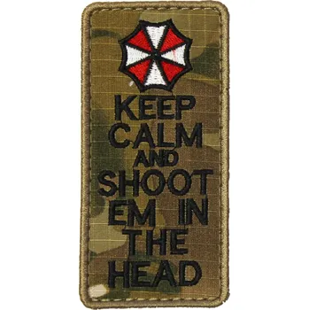 Nášivka Vyšívaná nášivka Keep Calm and shoot em in the head