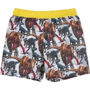 Chlapecké plavky Chlapecké žluto-šedé plavecké šortky - Jurský svět Velikost: 128