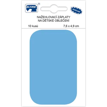 Nažehlovací záplaty malé 10 ks v balení - světle modrá