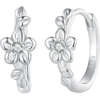 Náušnice Olivie KVĚTINKA 7421 Stříbrné Kroužky Stříbrné