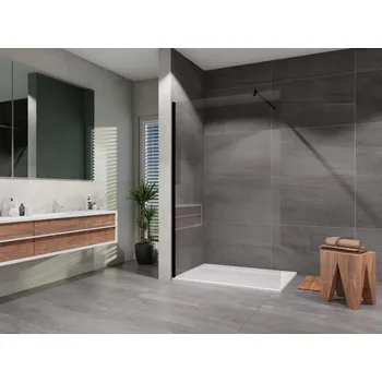 Lansanit Sprchová zástěna Walk-IN 1000, černý/čiré sklo