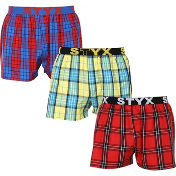 Trenýrky 3PACK pánské trenky Styx sportovní guma vícebarevné (3B10123) S Možnost vrácení zboží ZDARMA do 120 dnů!