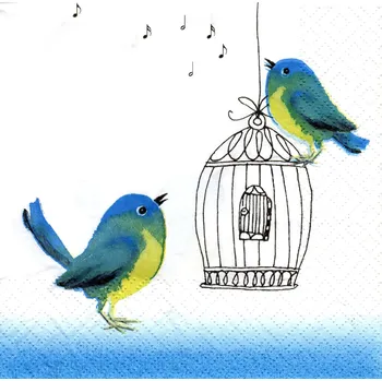 Papírový ubrousek UBR-F31, Ubrousek, 16x16 cm, DVA PTÁČCI, 1 kus