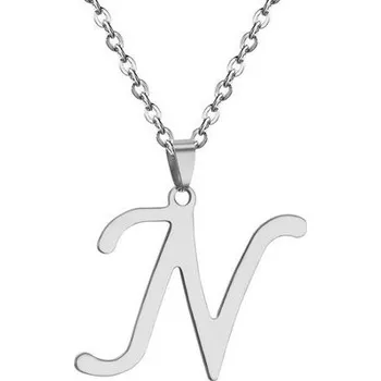 Náhrdelník Ocelový řetízek s přívěskem iniciálou N